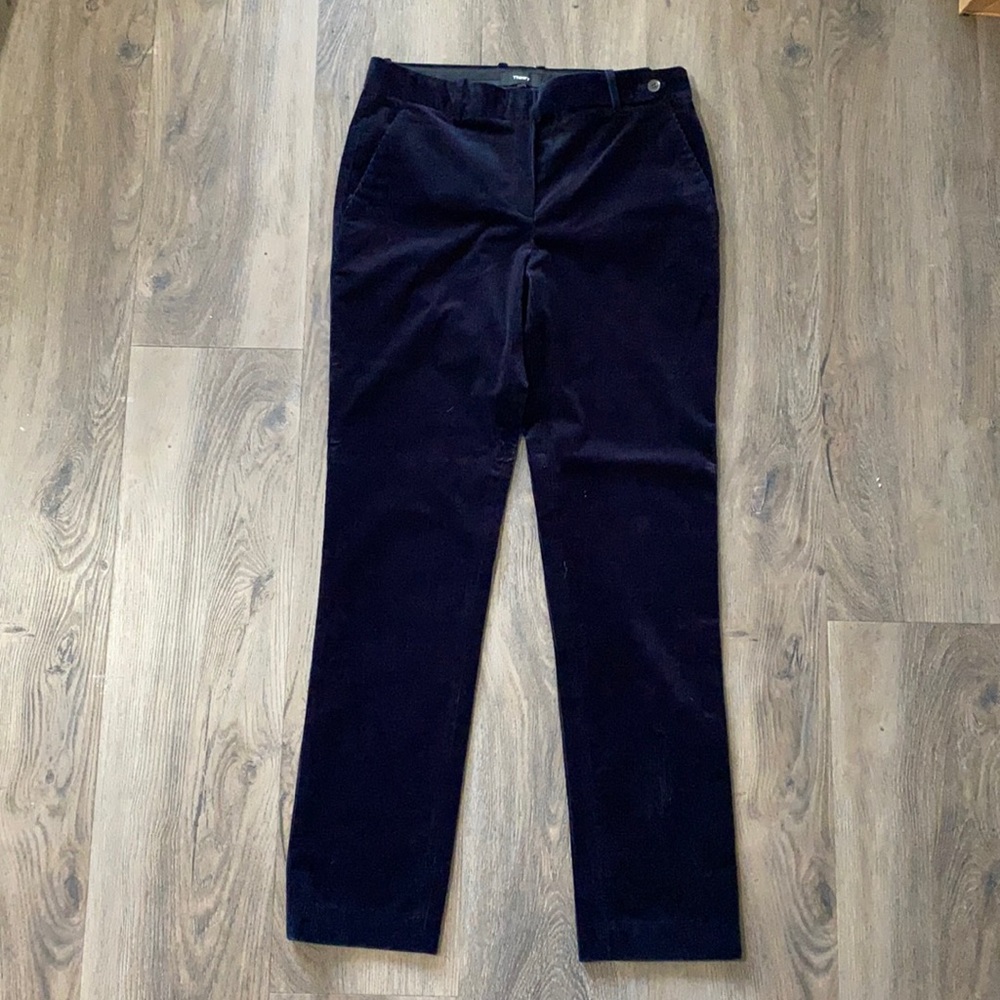 THEORY | Deep navy lush corduroy slacks